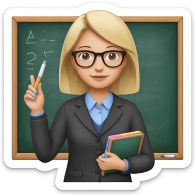 teacher at chalkboard sticker
