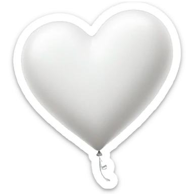 White balloon heart sticker