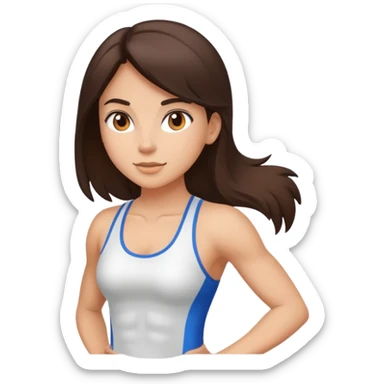 Fitness brunette girl sticker