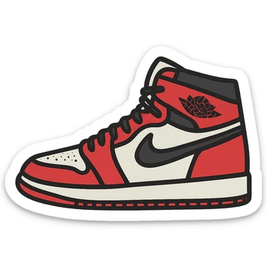 flat toon style Nike Air Jordan high-top sneaker sticker