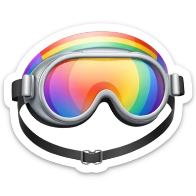 silver simulation rainbow visor goggles sticker