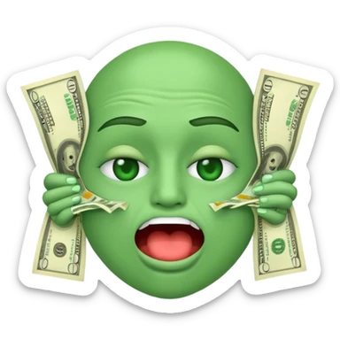 🤑 Money-Mouth Face Emoji, but vomiting instead of a tongue sticking out
 sticker