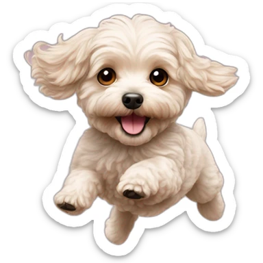 Maltipoo flying sticker
