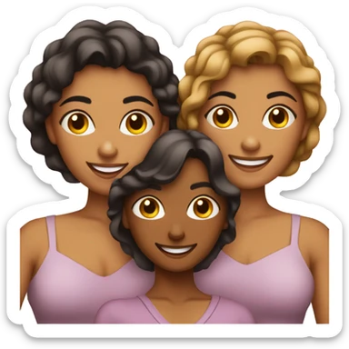 Grupo de mujeres felices  sticker