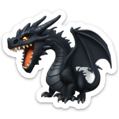 Dragón negro furia nocturna sticker