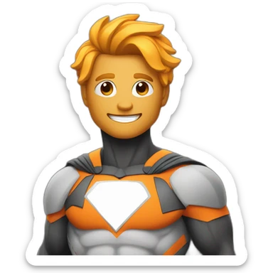 super heroe naranja sticker