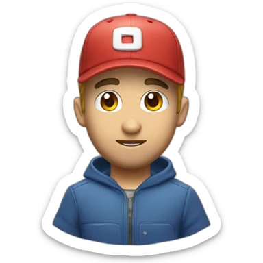 Squeezie avec une casquette et ses cheveux qui dépasse sticker