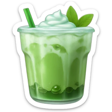 Iced matcha latte with ice  sticker