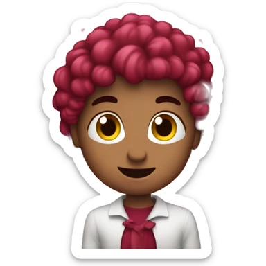 Emoji of a lover with vinous hearts sticker