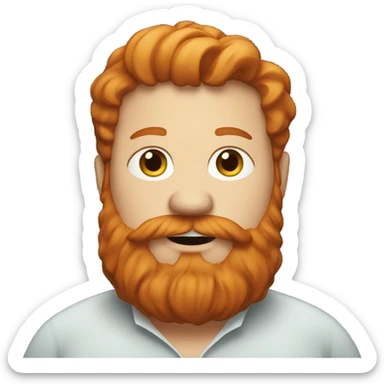Really Fat Redhead with big beard sticker