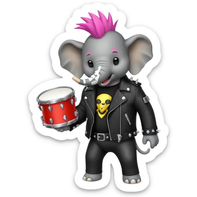 drummer elephant punk sticker