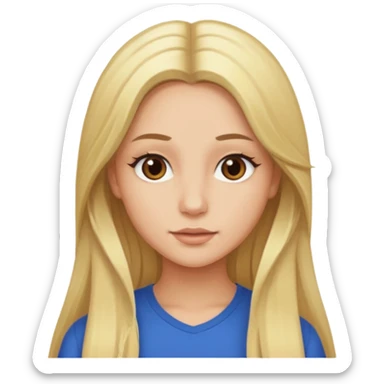 Skylar Shaye with long blonde hair, brown eyes sticker