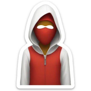 A triangle masked guy on a red jumpsuit sticker