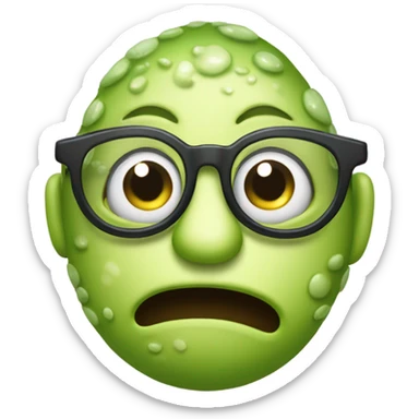 Slimy questioning face with specticals sticker