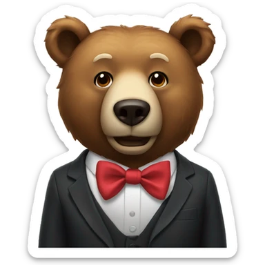 bear with a bow tie sticker