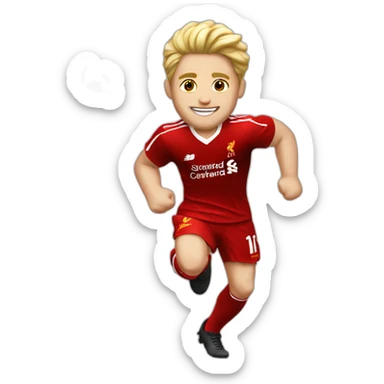 blonde liverpool player running sticker