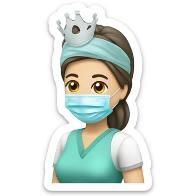 CRNA with surgical mask and tiara  sticker