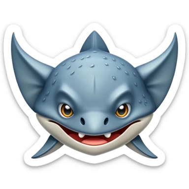 Angry stingray sticker