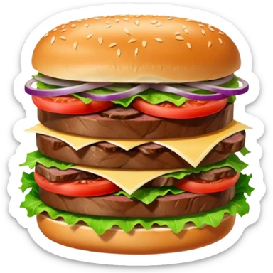 stack of beef sandwich steak sticker