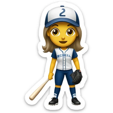 Michela playing softball sticker