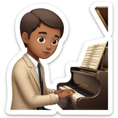A while play piano sticker