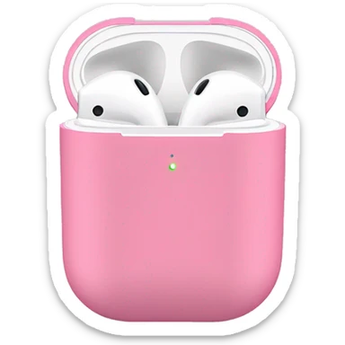 Pink AirPods with case sticker