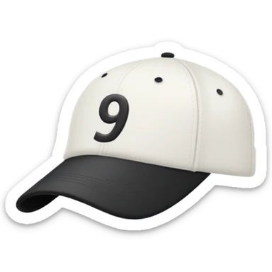 black cap with number “9” on it sticker