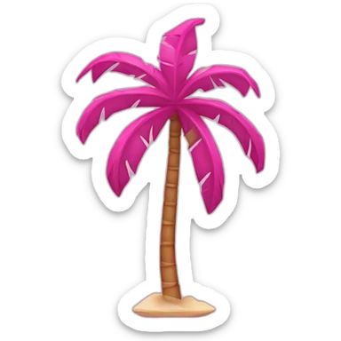 palm tree inside pink rhombus sticker