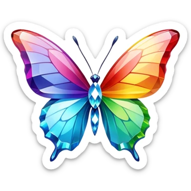 Rainbow-Diamond-Gem-Butterfly-Crystal-Fly sticker