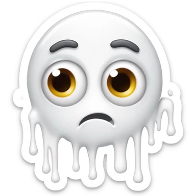 Woozy face emoji dripping in milk sticker