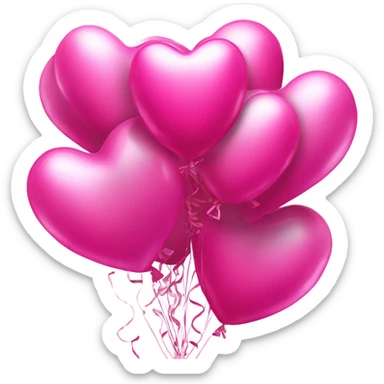 Pink birthday balloons  sticker