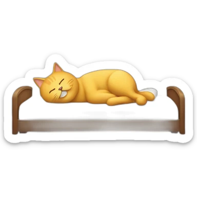 Chat  qui dort sur un lit sticker