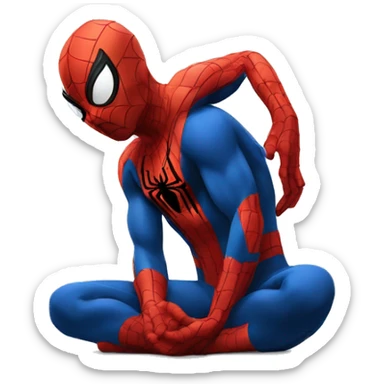 Spiderman doing a meditation sticker