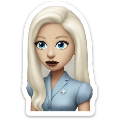 Lady Gaga in American horror story with blue eyes sticker