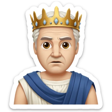 evil ancient greek king with toga sticker
