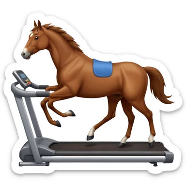 horse on a treadmill sticker