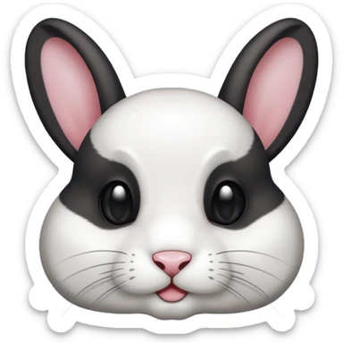 black and white dutch rabbit cute (ios7 style) sticker