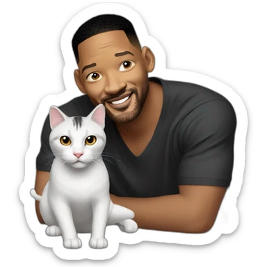 will smith with cat sticker