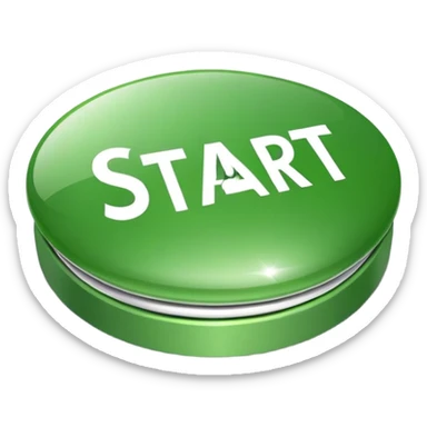 green button saying start sticker