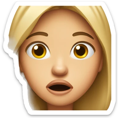 Shocked girl with open mouth  sticker