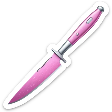 glitter pink knife sticker