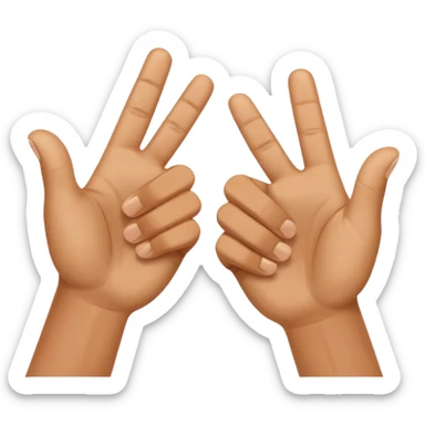 Put both hands together in a clapping gesture like saying goodbye.” sticker