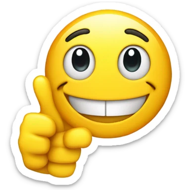 smiley emoticon with big smile with double thumbs up sticker