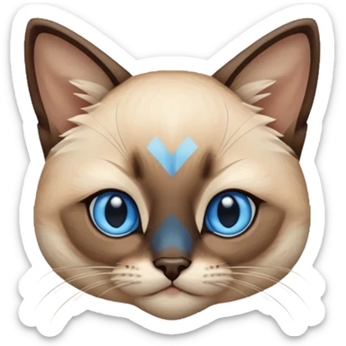 Face of Siamese Kitten in game pixelized style sticker