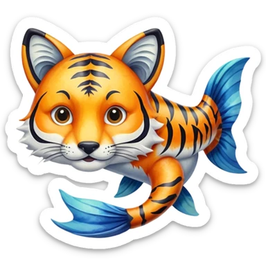 Tiger-Fox-Fish sticker