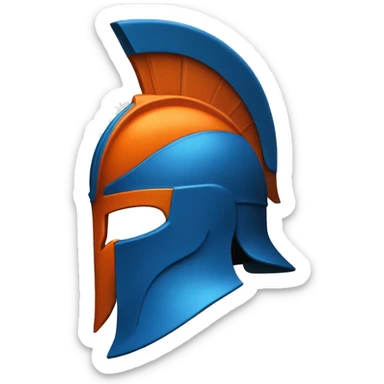 blue and orange spartan helmet sticker