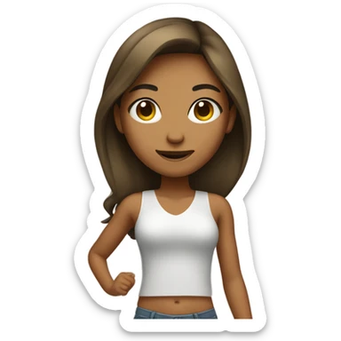 Girl with tan skin taking a selfie full body sticker