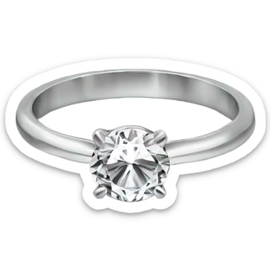 Engagement ring slim silver band sticker
