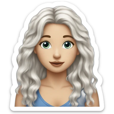 Blonde girl with blue merle aussie sticker