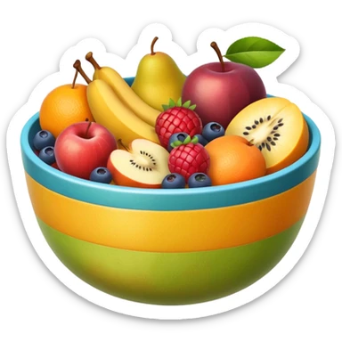 A bolw fully of all types os fruits, like a macedonia sticker